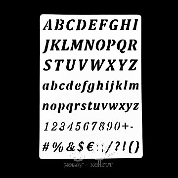 Šablony na malování: Abeceda malá a velká + číslice 17,5 x 12,5 cm