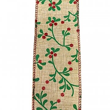 Jutová stuha vánoční š. 63 mm - 1 m