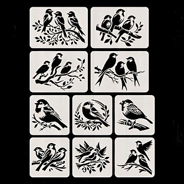 Šablony na malování Ptáčci - sada 10 ks