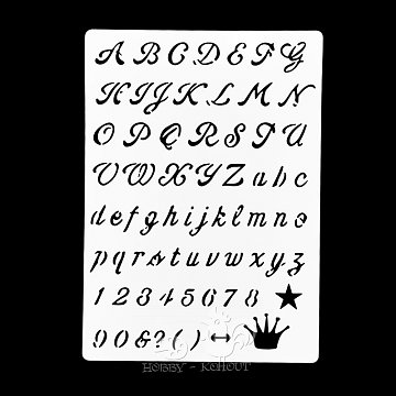 Šablony na malování: Abeceda malá a velká + číslice, korunka 17,5 x 12,5 cm