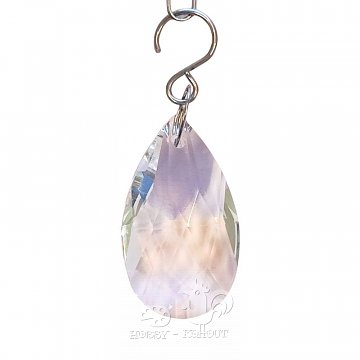 Broušenka skleněná kapka závěs 40x23 mm / 1 ks