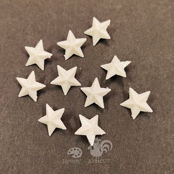 Vánoční hvězdičky 2 cm třpytivé bílé - 1 ks