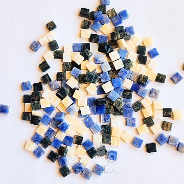 Mozaika plast 0,5 x 0,5 cm mramor - modrá, bílá, poslední 1 ks