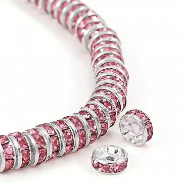 Šatonová rondelka 8 mm - růžová