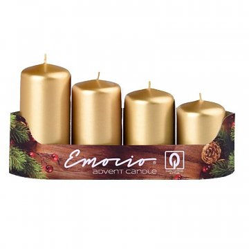 Svíčky adventní schody - zlaté metalické