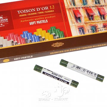 Křída prašná suchý pastel 1 ks - olivově zelená tm.