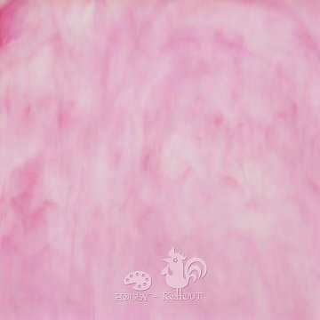 Sklo 15 x 15 cm poloopál Yang - růžová melír pink
