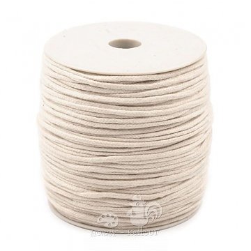 Knot režný 3 mm / bavlněná šňůra 1 m