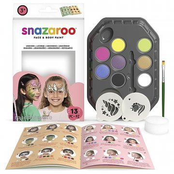 Barvy na obličej 8 ks - sada jednorožec, motýl na 40 obličejů