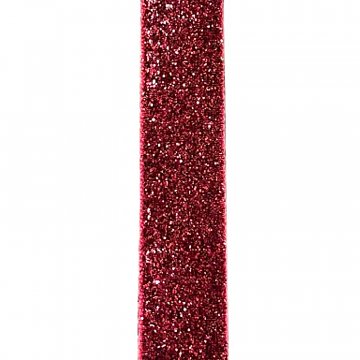 Stuha 20 mm - červená samet glitr 1 m