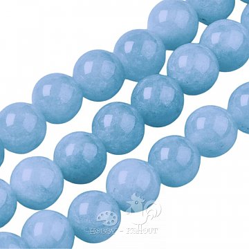 Minerály korálky 8 mm - chalcedon modrý 22 ks