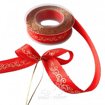 Stuha červená š. 2,5 cm - vánoční ornament 1 m