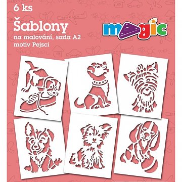 Šablony papírové - 6 ks Pejsci