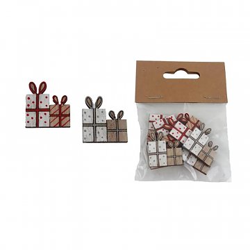 Dekorace dárečky malé 3x2,5cm / 8 ks samolepící