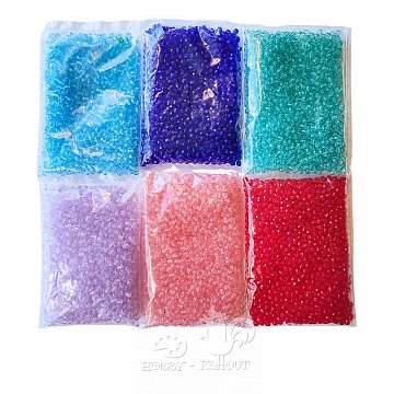 Broušenky skleněné 4 mm, bal. 8 g cca. 150 ks - sortiment: