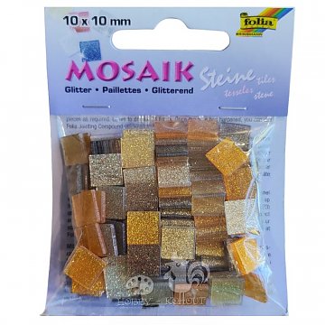 Mozaika plastová 1x1 cm třpytky - zlatá, poslední 1 ks