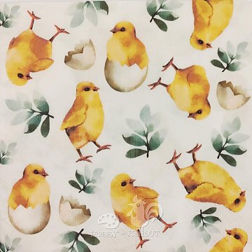 Ubrousek na decoupage - vzor 1550 kuřátka, jaro