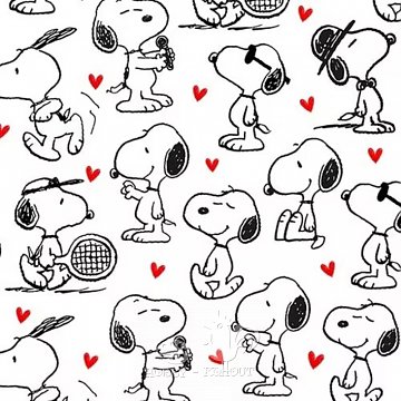Ubrousek na decoupage - vzor 0901 Snoopy, srdíčka