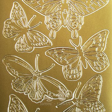 Etikety samolepící - Motýli zlato