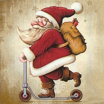 Ubrousek na decoupage - vzor 1716 Santa