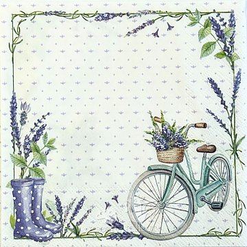 Ubrousek na decoupage - vzor 0117 levandule, kolo