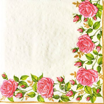Ubrousek na decoupage - vzor 0207 růže girlanda