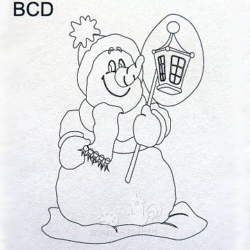 Obrázek pro děti B - sněhulák s lucernou