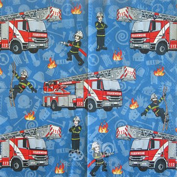 Ubrousek na decoupage - vzor 1726 auto hasiči