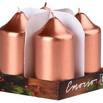 Svíčky adventní metalické 4 ks měděné