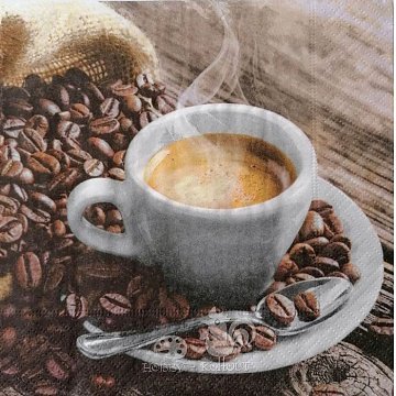 Ubrousek na decoupage - vzor 3110 káva