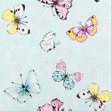Ubrousek na decoupage - vzor 2115 motýli sv. modrá