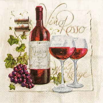 Ubrousek na decoupage - vzor 3020 víno rosso