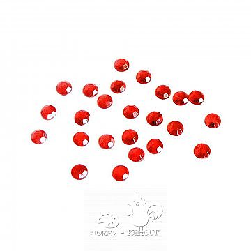 Nažehlovací kamínky červená sv. 24 ks / 3 mm