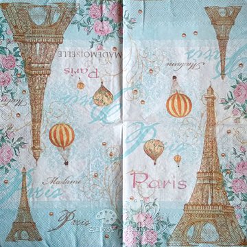 Ubrousek na decoupage - vzor 1820 Paříž, balóny