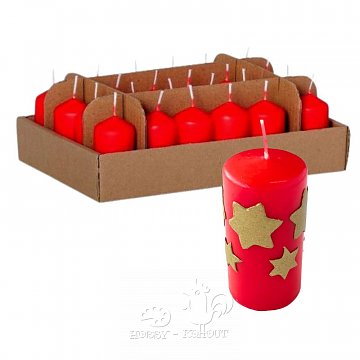 Svíčky adventní - box balení 24 ks červené