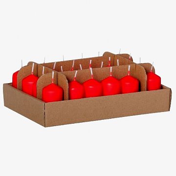 Svíčky adventní box - červené, balení 24 ks