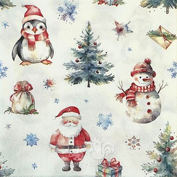 Ubrousek na decoupage - vzor 0915 vánoce, sněhulák