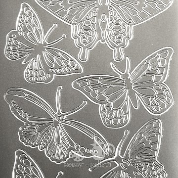 Etikety samolepící - Motýli stříbro