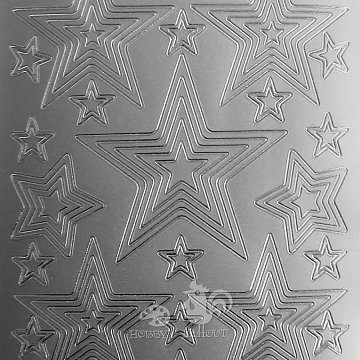 Etikety samolepící - Hvězdy stříbrná