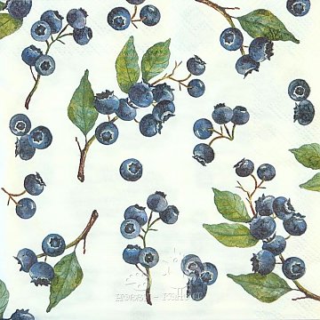 Ubrousek na decoupage - vzor 2914 borůvky 25x25cm