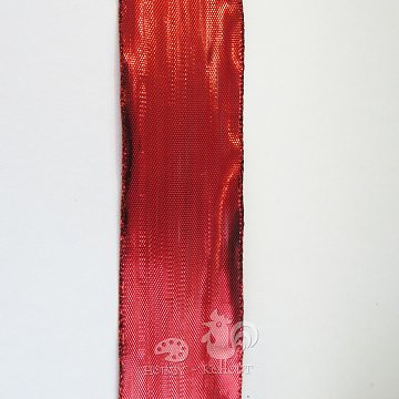 Stuha dekorační lesklá š. 40 mm - červená 1 m