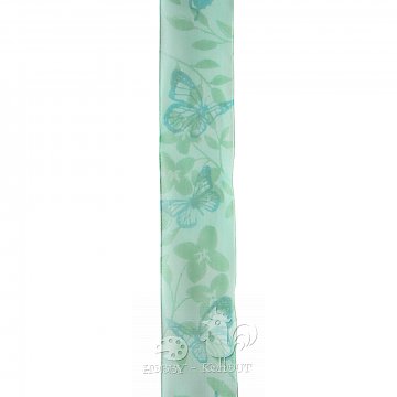 Stuha dekorační š. 40 mm motýl - tyrkysová 1 m doprodej