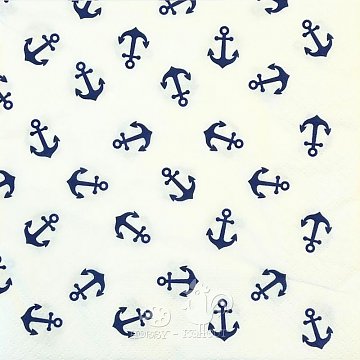 Ubrousek na decoupage - vzor 2023 modrá kotva