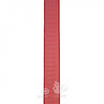 Stuha šifon š. 25 mm - červená 1 m