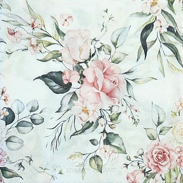 Ubrousek na decoupage - vzor 007 růže, eukalyptus