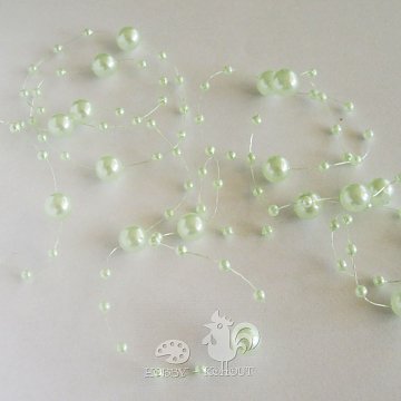 Závěs z plastových perel - mintová