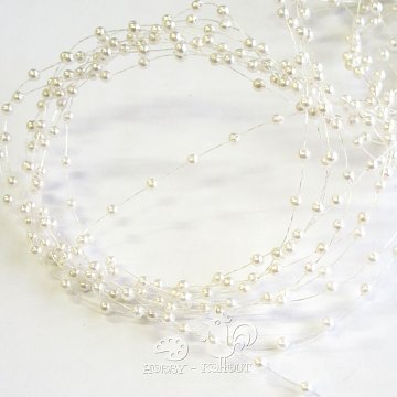 Závěs z plastových perel - malé bílé 2 m