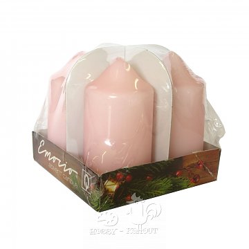 Svíčky adventní 4 ks růžové