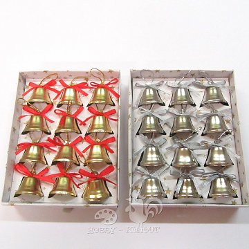 Zvonečky 25 mm / 12 ks stříbrné