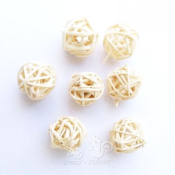 Ratanové kuličky 2 cm - bělené 1 ks